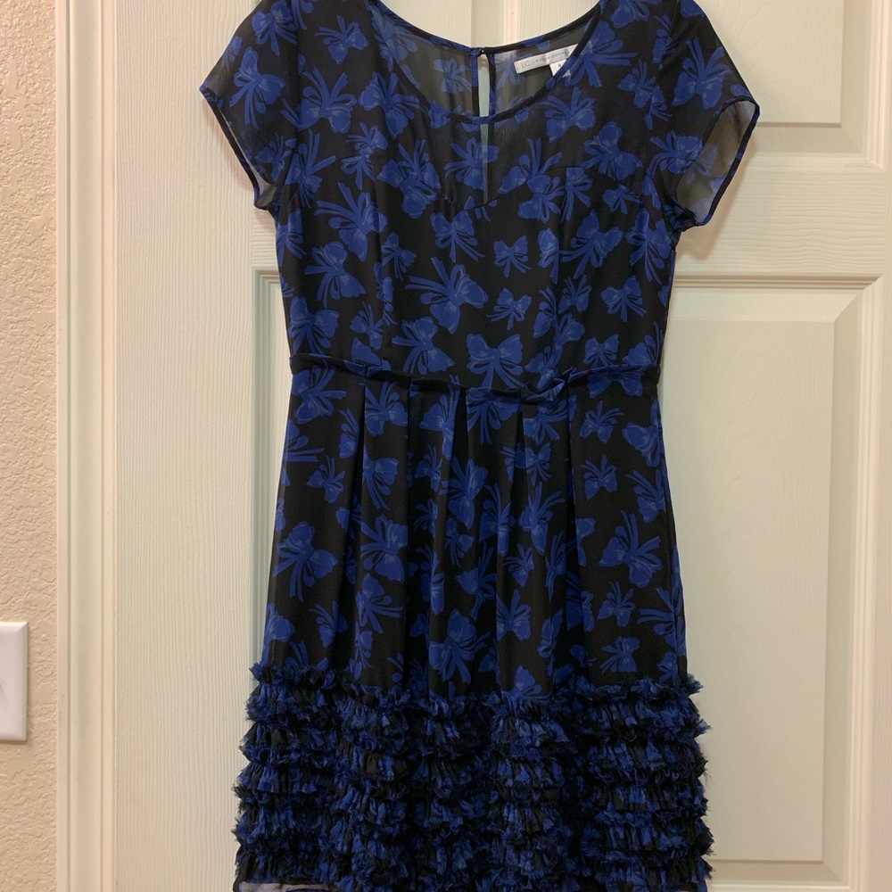 LC Lauren Conrad Blue Bow Dress